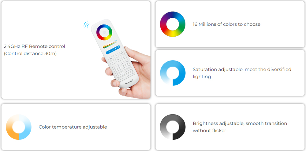 FUT110 4W RGB+CCT 2.4G LED Bulb